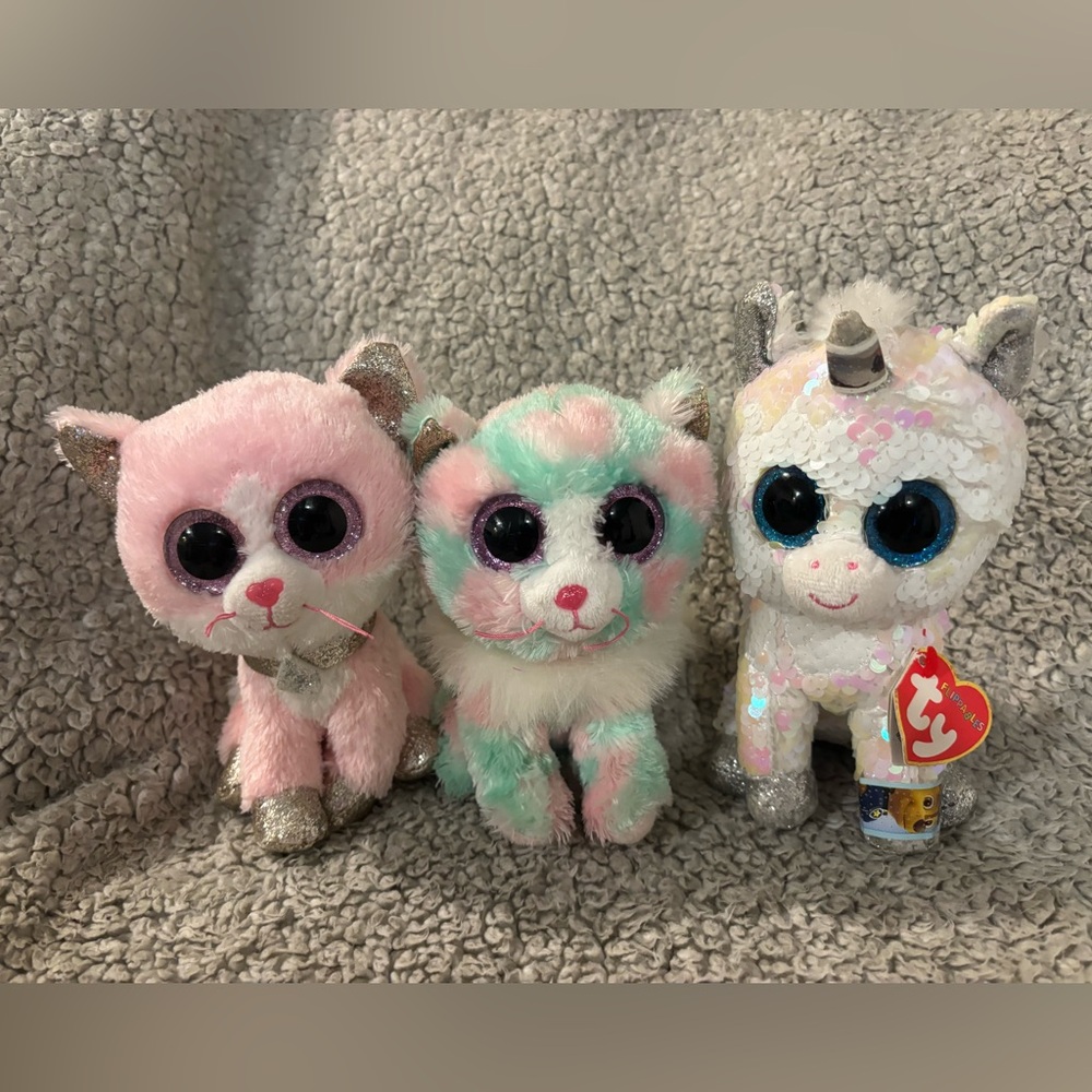 Ty Colorful Plush Toy Trio (Lot of 3)